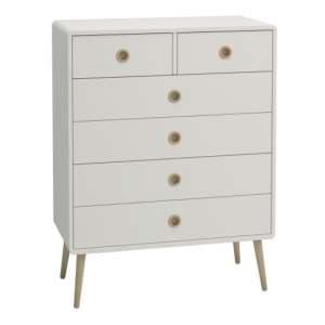 Strafford Wooden Chest Of 6 Drawers In Off White - UK
