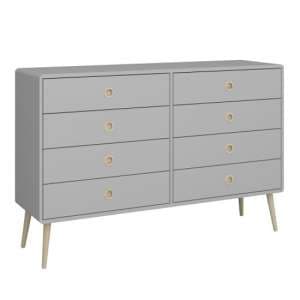 Strafford Wooden Chest Of 8 Drawers In Grey - UK