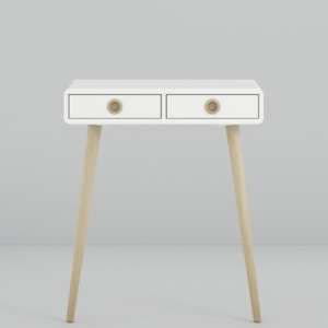 Strafford Wooden Console Table With 2 Drawers In Off White - UK