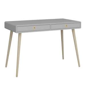 Strafford Wooden Study Desk With 2 Drawers In Grey - UK