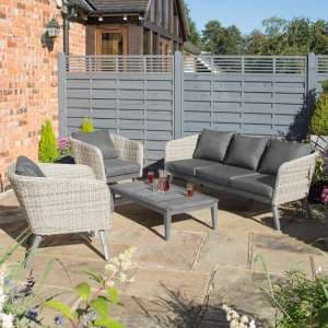 Strangford Outdoor Sofa Set With Coffee Table In Grey - UK
