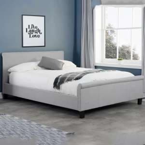 Stratos Fabric Double Bed In Grey - UK