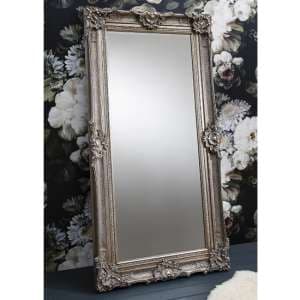 Stratton Rectangular Leaner Mirror In Silver Frame - UK