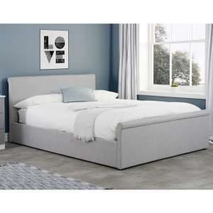 Stratus Side Ottoman Fabric Double Bed In Grey