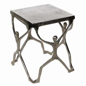 Strong Aluminium Side Table In Antique Silver - UK