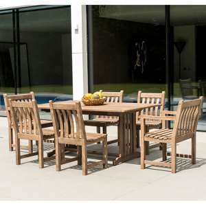 Strox 1660mm Dining Table With 6 Chairs In Chestnut