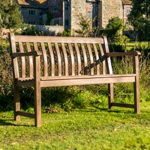 Strox Outdoor Broadfield 4Ft Wooden Seating Bench In Chestnut - UK