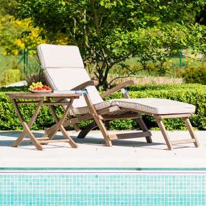 Strox Outdoor Relaxing Chair With Side Table In Chestnut - UK
