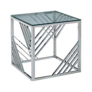 Sucre Glass End Table With Chrome Frame - UK