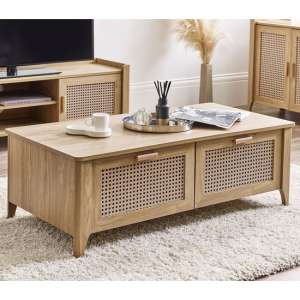 Sumter Wooden Coffee Table With 2 Drawers In Oak