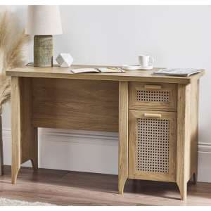 Sumter Wooden Laptop Desk With 1 Door 1 Drawer In Oak - UK