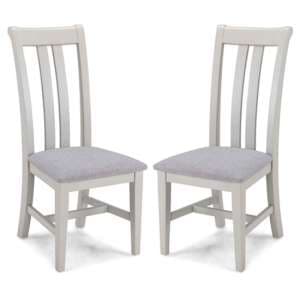 Sunburst Grey Fabric Dining Chairs In A Pair With Wooden Frame