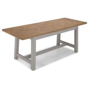 Sunburst Wooden Extending Dining Table In Grey And Solid Oak - UK