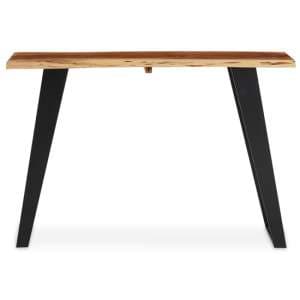 Surah Wooden Console Table With Black Metal Base In Natural - UK