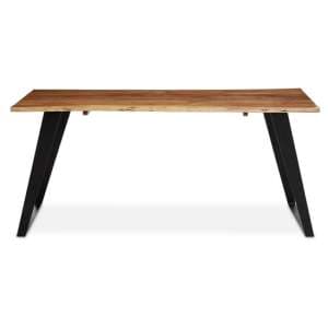 Surah Wooden Dining Table With Black Metal Base In Natural