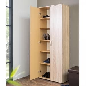 Swansea Wooden Storage Cabinet In Sonoma Oak With 2 Doors