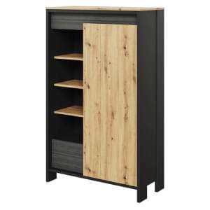 Swift Kids Storage Cabinet Tall 1 Door In Artisan Oak And LED - UK