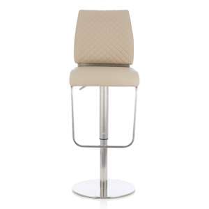 Sycota Faux Leather Swivel Gas-Lift Bar Stool In Taupe