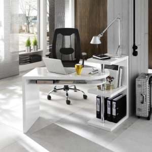 Sydney High Gloss Rotating Home And Office Laptop Desk in White