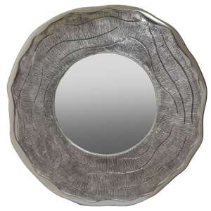 Sylva Large Round Wall Bedroom Mirror In Silver Metal Frame