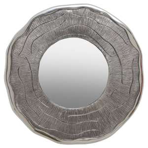 Sylva Small Round Wall Bedroom Mirror In Silver Metal Frame