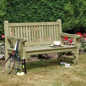 Syresham Outdoor Wooden Seating Bench In Natural Timber - UK