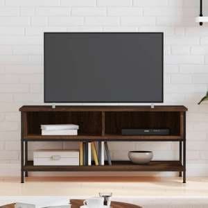 Tacey Wooden TV Stand With 2 Open Shelves In Brown Oak - UK