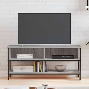 Tacey Wooden TV Stand With 2 Open Shelves In Grey Sonoma Oak - UK
