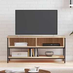 Tacey Wooden TV Stand With 2 Open Shelves In Sonoma Oak - UK
