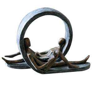 Take Time Out Poly Design Sculpture In Burnished Bronze And Grey