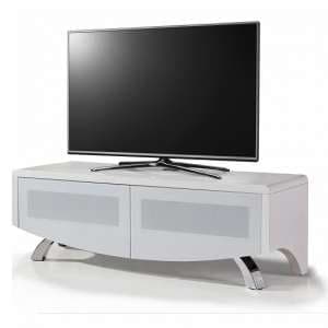 Wiley High Gloss TV Stand With 2 Soft Open Doors In White - UK
