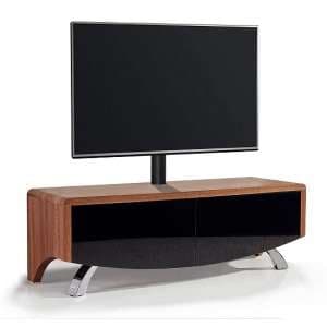 Wiley High Gloss TV Stand With 2 Soft Open Doors In Walnut - UK