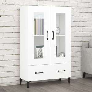 Taszi Wooden Highboard With 2 Doors 1 Drawers In White