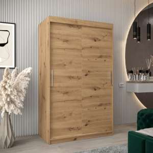 Tavira Wooden Wardrobe 2 Sliding Doors 120cm In Artisan Oak