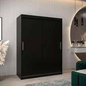 Tavira Wooden Wardrobe 2 Sliding Doors 150cm In Black