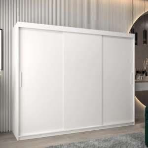 Tavira Wooden Wardrobe 3 Sliding Doors 250cm In White