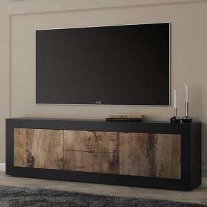 Taylor TV Stand With 2 Doors 2 Drawers In Matt Black And Pero