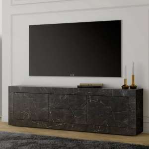Taylor TV Stand With 2 Doors 3 Drawers In Black Marble Effect - UK