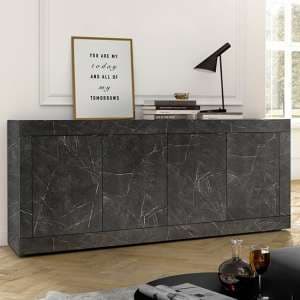 Taylor Wooden Sideboard With 4 Doors In Black Marble Effect