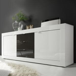 Taylor Large Sideboard In White And Anthracite High Gloss