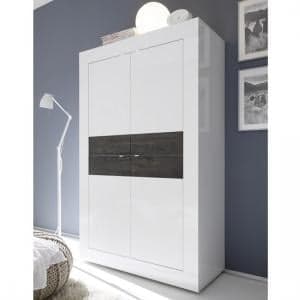 Taylor Storage Cabinet In White High Gloss And Wenge
