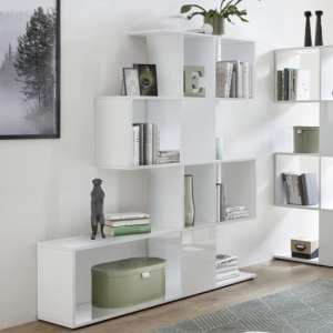 Taze Wooden Shelving Bookcase In White