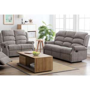Tegmine 3 Seater Sofa And 2 Seater Sofa Reclining Suite In Latte