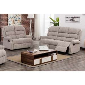 Tegmine Fabric 3 Seater Sofa And 2 Seater Sofa Suite In Natural