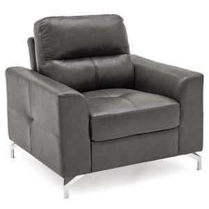 Tenino Leathaire Fabric 1 Seater Sofa In Grey - UK