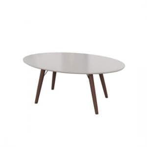 Teramo Coffee Table In Champagne High Gloss And Metal Legs