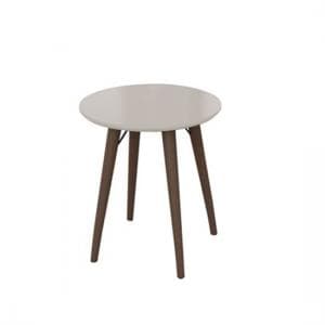 Teramo End Table In Champagne High Gloss And Metal Legs - UK