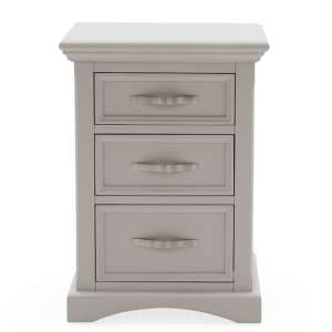 Ternary Wooden Bedside Table With 3 Drawers In Grey - UK