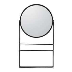 Terrell Bathroom Mirror With Storage In Black Frame - UK