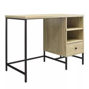 Terrell Wooden Laptop Desk With 1 Drawer In Linseed Oak - UK